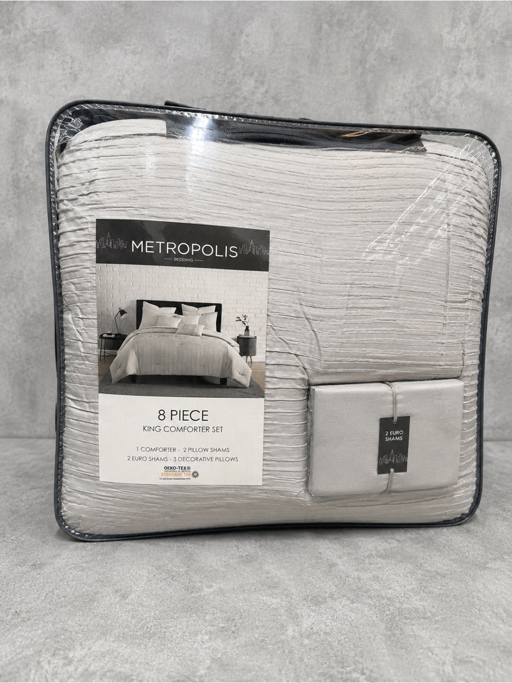 Metropolis Bedding 8 Piece King Size Comforter Set Bed In A Bag